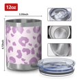 thumbnail image 3 of 12oz Tumblers Pink and Purple Of Leopard Print Vacuum Insulated Stainless Steel Travel Tumbler Cups Mug with Lid and Straw for Beer,Coffee,Beverages with Cleaning Brush for Cold & Hot Drinks, 3 of 5