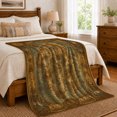 thumbnail image 6 of Ornate Antique Map With Framed Coastal Vignettes, Cozy Flannel Blanket with Ornate Antique Cartography Print, Housewarming Gift for Ornate Map Enthusiasts, Home Decor for Bedroom and Living Room, 6 of 7