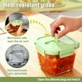 thumbnail image 6 of 8 Pcs Glass Food Storage Containers with Lids, 4 Cup Airtight Soup Bowl, Square Meal Prep Jar for Fruit, Lunch, Freezer Microwave Safe, 6 of 9