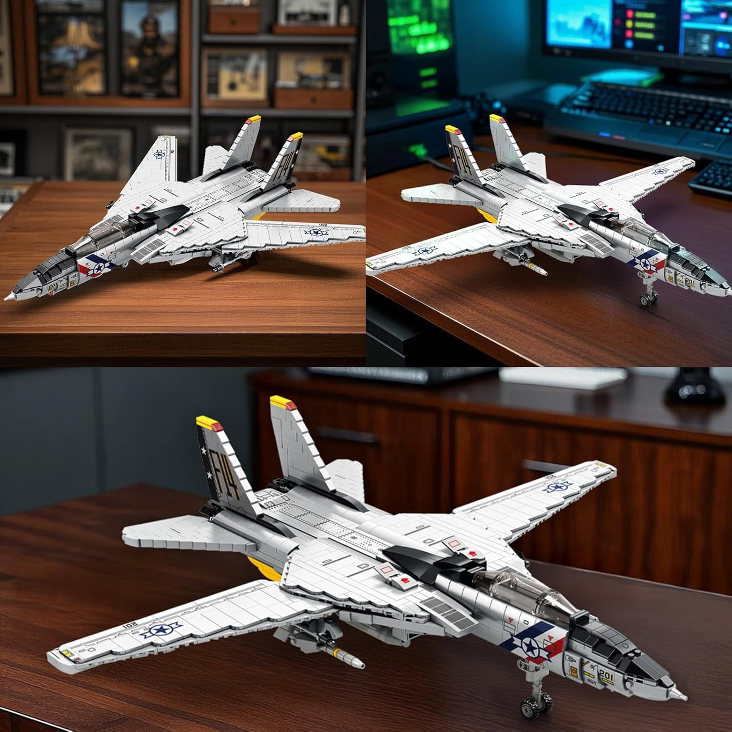F-14 Fighter Jet Building Set, Fighter Airplane Model Kit 33032 with Movable Wings, Military Plane Model Kit for Adults, Military Toys Ideal Gifts for Kids 14+, Men and Aviation Fans