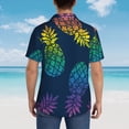 thumbnail image 6 of Haiem Abstract Bright Pineapple Fruit Retro Printed Hawaiian Shirt for Men - Men’s Casual Beach Summer Shirts - Stretch Fabric with Modern Fit-XX-Large, 6 of 9
