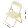 thumbnail image 2 of Ikohbadg Mini Folding Chair Cell Phone Stand Desktop Foldable Candy Color Mobile Phone Holder Folding Chair Cradle for Desk Phone Desktop Multifunction Mobile Phone Holder Lazy Phone Stand Beige, 2 of 4