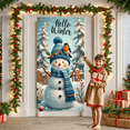 thumbnail image 6 of Festive Snowman Winter Banner Holiday Snow Scene for Christmas Decoration Seasonal Celebration Indoor Outdoor, 6 of 9