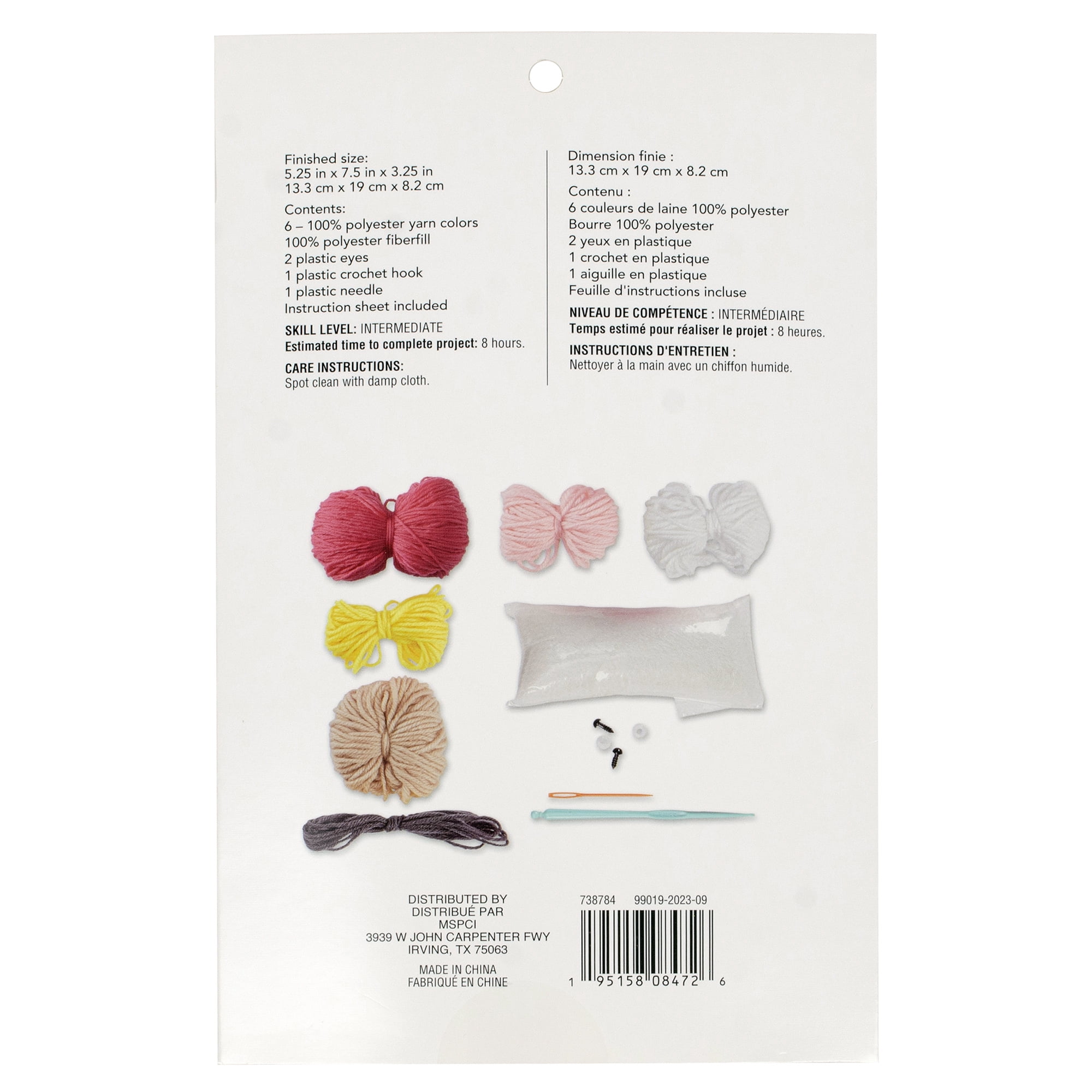 Intermediate Flamingo Amigurumi Crochet Kit by Loops & Threads – DIY Stuffed Animal Craft Set with Yarn - Fiberfill - Hook & Instructions - Intermediate Skill Level - Makes 7.5" Plush - 6 Pack