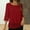 Wine, variant on Tops for Women Plus Size,Women's 3/4 Sleeve Lace Patchwork Crew Neck Solid Color Casual Top Blue S