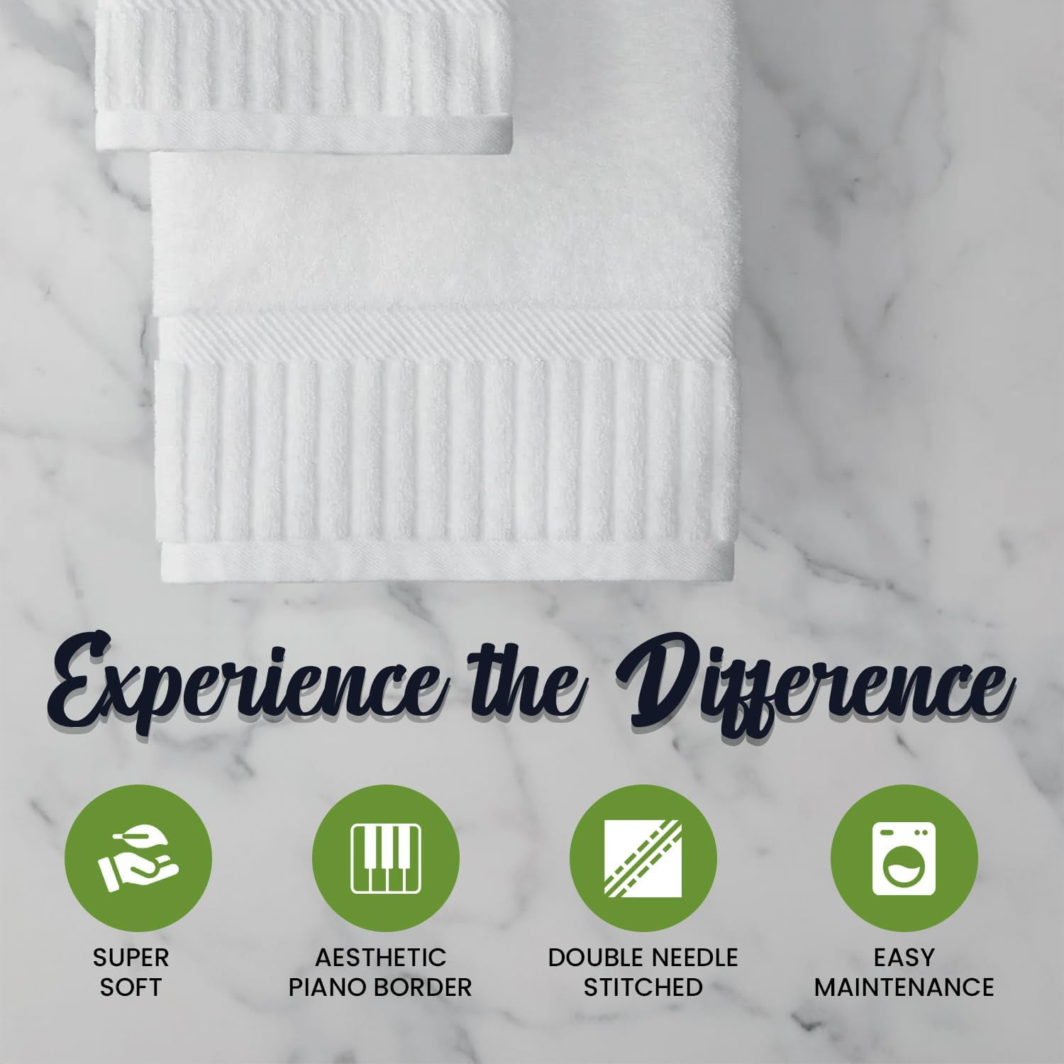 Ryotei Luxury Bath Towels Bulk – 36 Pack (27x54 Inch) White | 100% Combed Cotton | Ultra Soft, Plush & Quick Dry Large Towels for Spa, Gym, Resorts & Hotels