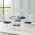 thumbnail image 3 of 42" Round Solid Wood Dual Drop Leaf Table with 4 Chairs in White/Heather Gray, 3 of 4