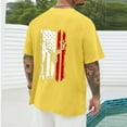 thumbnail image 3 of BiZtdJrK Mens Big and Tall July 4th T Shirts American Flag with Deer Graphics T Shirt Short Sleeve Fashion Summer Tops Drop Shoulder Tees Yellow XXL, 3 of 6