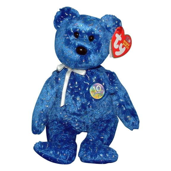 Ty Beanie Baby: Decade the Royal Blue Bear | Stuffed Animal | MWMT