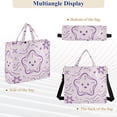 thumbnail image 6 of Simple Line Star Corduroy Tote Bag Handbag Large Messenger Bag Shoulder Crossbody Zipper Bag Purse, 6 of 8
