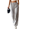 thumbnail image 3 of Women'S Pants High Waist Solid Bottom with Pockets Trousers Light Gray S, 3 of 8