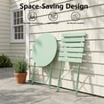thumbnail image 6 of Yardgrace 3-Piece Folding Steel Patio Bistro Set, 2 Chairs and Table, Pea Green, 6 of 8