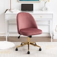 thumbnail image 2 of Duhome Elegant Lifestyle Office Chair Desk Chair Velvet Swivel Computer Task Chair with Gold Base Vanity Chair for Teen Girls, Pink, 2 of 8