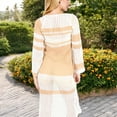thumbnail image 7 of Women's Multicolor Striped Off-Shoulder Knit Dress - Medium, Beige, 7 of 7