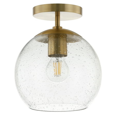 

Evelyn&Zoe Retro Semi Flush Mount Ceiling Light with Seeded Glass