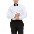 thumbnail image 3 of Men's Slim Fit Convertible Cuff Laydown & Wingtip Collar Tuxedo Shirt - Cufflinks & Bow Tie Included, 3 of 4