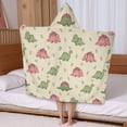 thumbnail image 5 of Green and Pink Dinosaur Pattern Hooded Bath Towel，50"x30" for Ages 3 To 12 Kids, Quick Dry Lightweight Soft Microfiber Hood Beach Towel Cover Up for Kids, 5 of 7