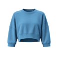 thumbnail image 7 of Naotn Women Cropped Sweatshirts Fall Trendy Crew Neck 3/4 Raglan Sleeve Solid Loose Casual Workout Pullover Tops, 7 of 7