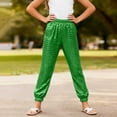 thumbnail image 2 of Splozh Girls School Pants Fashion Girls Pants Sparkly Trousers Shiny Jogger Pants Street Dancewear Long Pants Trendy Kids Pants Girls,Green,11-12 Years, 2 of 5