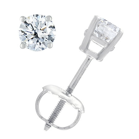 Vir Jewels AGS Certified 1/4 cttw Round (I1-I2 Clarity, H-J Color) Diamond Stud Earrings Screw Backs 14K