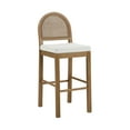 thumbnail image 6 of Nathan James Bailey Rectangle Seat Armless Rattan Back Bar Stool, Cream Boucle/Light Brown, 6 of 8