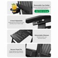 thumbnail image 3 of WINSOON All-Weather HDPE Adirondack Chair, Folding Design, Wide Seat with Cup Holder for Garden, Yard & Patio,Black, 3 of 6