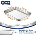 thumbnail image 2 of Small Toaster Oven Pan Set of 2, P&P CHEF Stainless Steel Toaster Oven Trays Baking Pans, Round Smooth Edges & Healthy & Easy Clean, Rectangle 9 x 7 Inches, 2 of 7