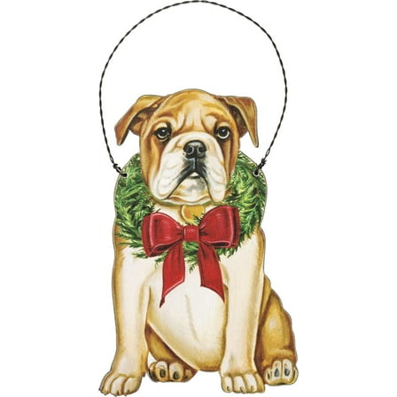 Primitives by Kathy Ornament - Christmas Bulldog Home Decor