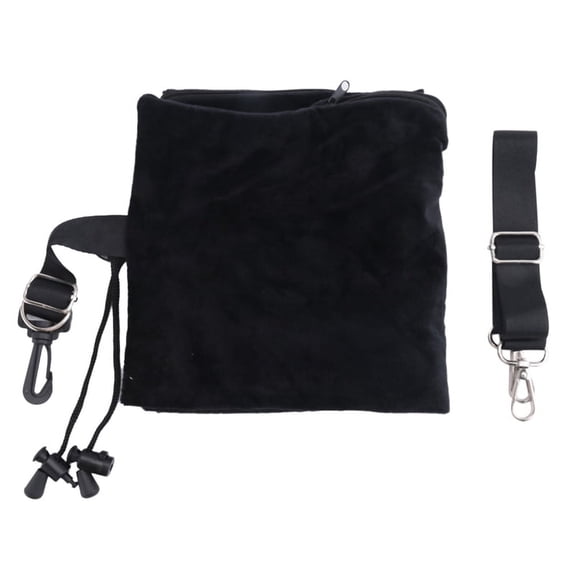 Stuffable Travel Pillow for Extra Luggage, Adjustable Neck Size & Shoulder Strap, Soft Velvet Cover, No Filler Black