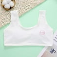 thumbnail image 2 of Wuxian Girls Bralette Crop Top Bra Seamless Sports Bra Training White Teen Bra Camisole Style Lightweight Seamless Kids Bra,White, 2 of 7