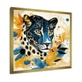 thumbnail image 2 of Designart "Leopard Collage in Yellow and Blue IV" Animals Framed Wall Art Decor - Modern Yellow Leopard/Cheetah Entryway Framed Wall Art Print, 2 of 6