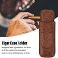 thumbnail image 3 of 2 Finger Cigar Case, PU Leather Textured Cigar Case Holder  For Father's Day Gift, 3 of 8