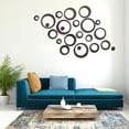 thumbnail image 3 of Autocollant Mural Miroir 3D Combiné Bricolage Décoration Maison (Noir Rond), 3 of 6