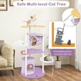 thumbnail image 6 of Gymax 62'' Multi-level Cat Tree w/ Moon-Shaped Top Perch Cloud-Shaped Jumping Platform, 6 of 10