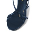 thumbnail image 4 of YDN Women Crisscross Strap Open Toe Sandals Buckled Thin Strap Kitten Low Heels Party Night Club Dressy Shoes Size 14 Blue, 4 of 4