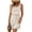 Cream, variant on Women's Waffle Knit Drawstring Mini Tank Dress with Lined Body and Stretchy Soft fabric 65% Viscose 35% Polyester