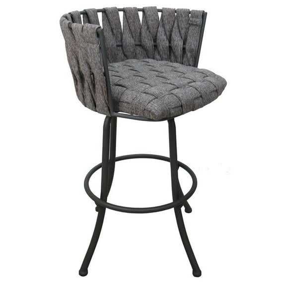 Metalona Counter 26" Metal Bar Stool - Mojave Grey - Grey Base