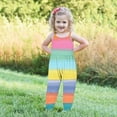 thumbnail image 3 of Odeerbi 1-6 Years Toddler Girls Summer Jumpsuit Colorful Striped Camisole Romper Casual Breathable Comfortable Overalls Strap Bib Overall Pants Playsuit, 3 of 5