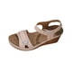 thumbnail image 1 of Sandalias de Cuña de las Mujeres Casuales de Moda Primavera Verano Versátil Tacón de Playa de Pie Abierto Grueso-Soldado con Correa de Tobillo Sandalias, 1 of 9