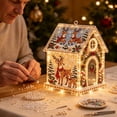 thumbnail image 5 of Christmas Pearl Diamond Painting Art Kit 3D Ornament for Adults Gingerbread House Rhinestone Beaded Tree Plastic Crafts Suncatcher Village Hanging Crystal Holiday, 5 of 7