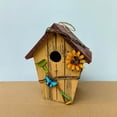 thumbnail image 2 of Wooden Bird House Nesting Box Hanging 20x17.5cm Outdoor Garden Decor Natural Wood Home for Small Birds Easy Install Metal Eyelet Balcony Yard Wildlife Observation, 2 of 2