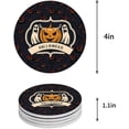 thumbnail image 1 of FMSHPON Halloween Ghost Pumpkin Set of 6 Round Coaster for Drinks, Absorbent Ceramic Stone Coasters Cup Mat with Cork Base for Home Kitchen Room Coffee Table Bar Decor, 1 of 5