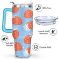thumbnail image 3 of Tumbler with Handle and Straws 40 oz Stainless Steel Strawberry Travel Cup Birthday Present for Women Girls Daughter Mom Gifts for Him/Her Water Bottle, 3 of 7