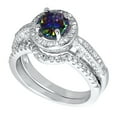 thumbnail image 3 of LaRaso & Co His Hers Wedding Ring Set His Hers Silver Black Titanium Engagement Rings TRIO Set Him Her 9/8, 3 of 6