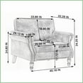thumbnail image 2 of 40.16'' Traditional Faux Leather Single Sofa with Nailhead Trim, 22'' Deep Seat Rolled Arm for Living Room, Beige, 2 of 9