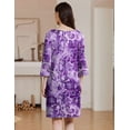 thumbnail image 5 of Ekouaer Zipper Robes for Women 3/4 Sleeves Housecoat Soft Nightgowns Sleepwear Mumu House Dresses with Pockets S-XXL, 5 of 5