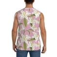 thumbnail image 4 of Goofa Lilies Flowers Printed Men's Sleeveless T-Shirt - Athletic Gym Workout Tank Top for Men - Moisture-Wicking, UPF 30+ Quick-Dry Muscle Tee-, 4 of 8