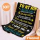 thumbnail image 2 of LHSHID Custom to My Son Blanket from Mom or Dad Personalized Name Gift for Boys Super Soft Flannel Fleece Summer Throw for Mothers Day Birthday Graduation Present for Bed Sofa, 2 of 9