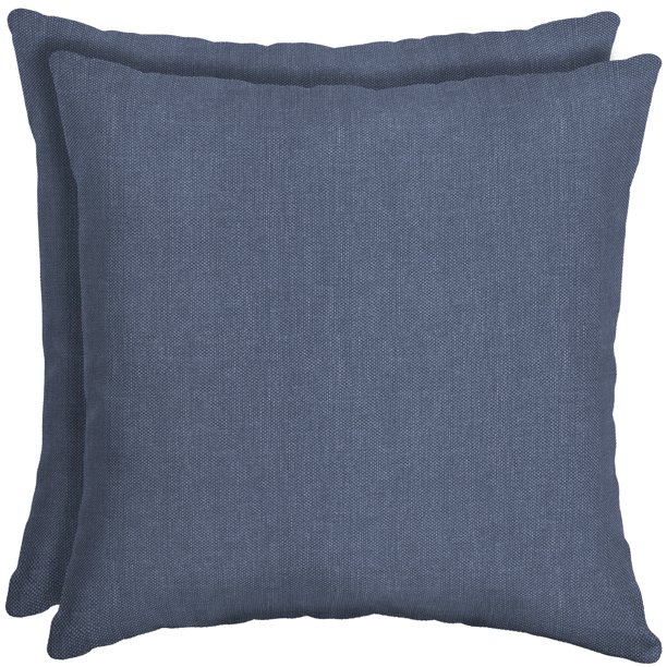 Mainstays Outdoor Toss Pillow Washed Indigo Blue 16 x 16, Washed Indigo