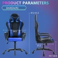 thumbnail image 3 of PayLessHere Racing Style Gaming Chair with Adjustable Pillows and Reclining Backrest for Unisex Gamers(Blue), 3 of 7